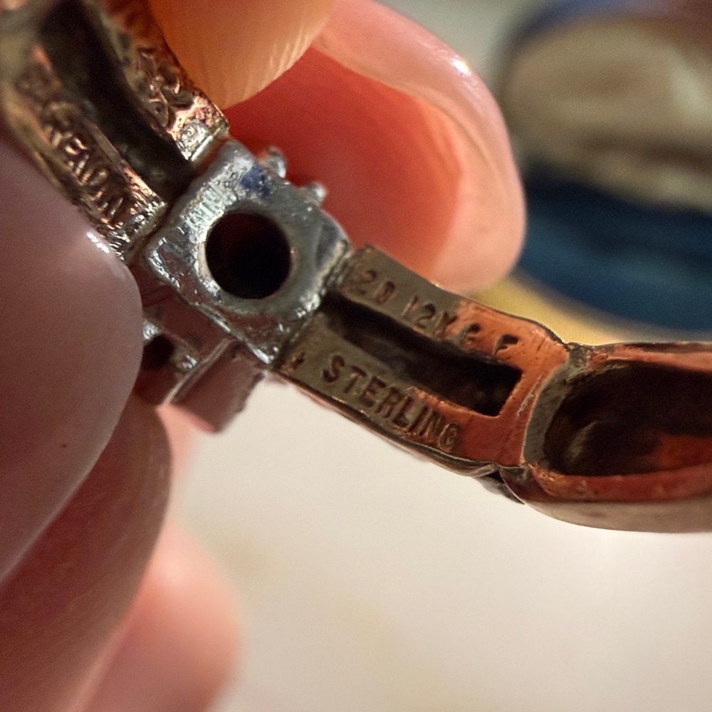 1940’s old mine cut ring set in STERLING - Picture 4 of 4